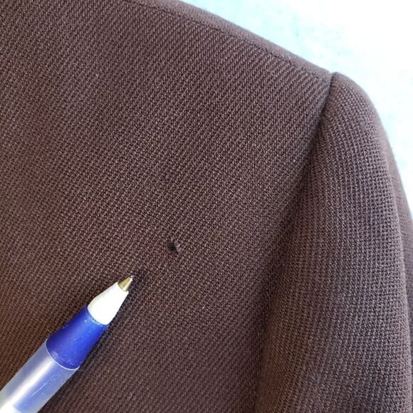 Pendleton Blazer Jacket Womens Size 4 100% Virgin Wool Brown Vintage USA Fabric - Picture 10 of 11